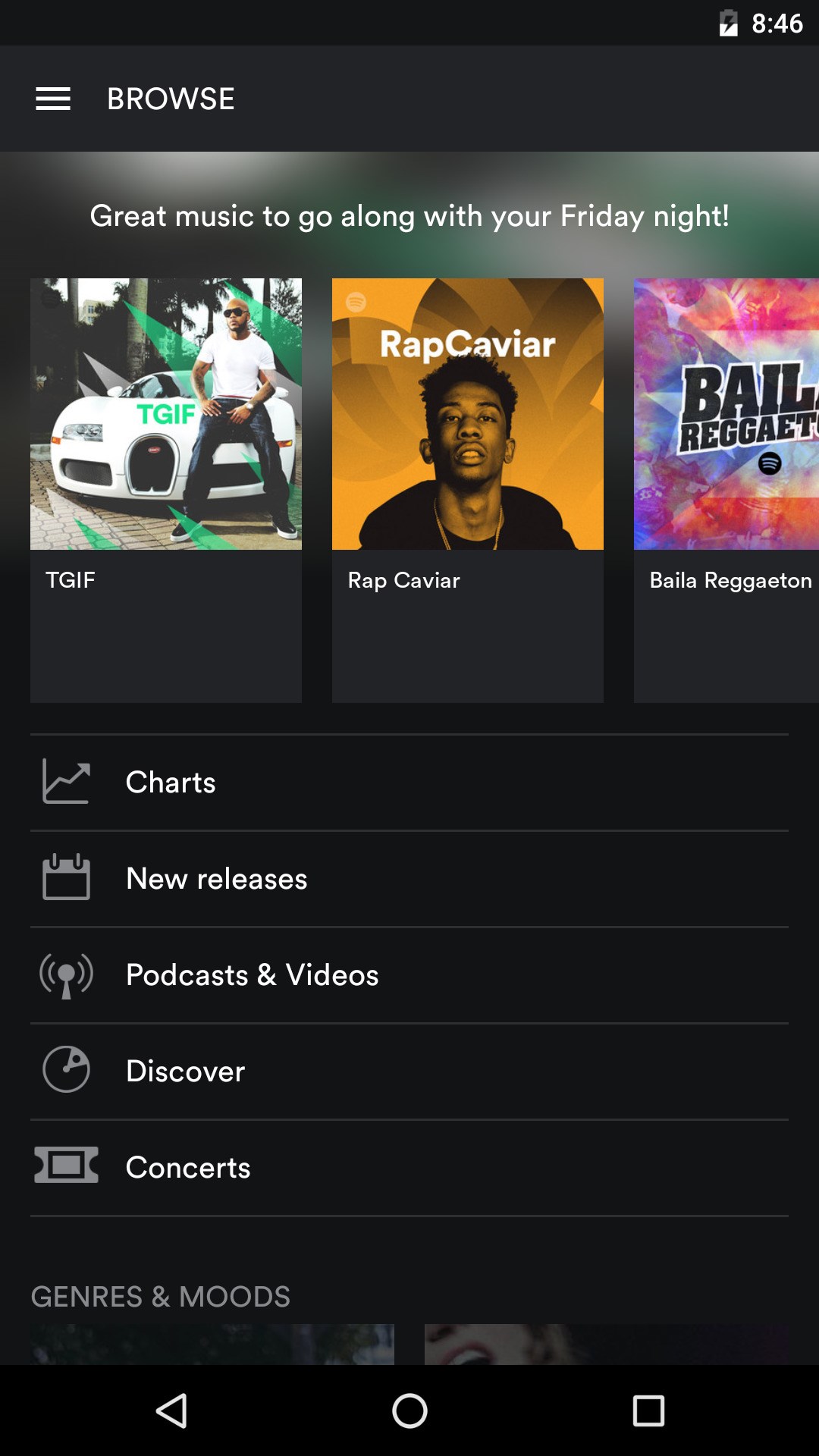 put spotify for artists in night mode