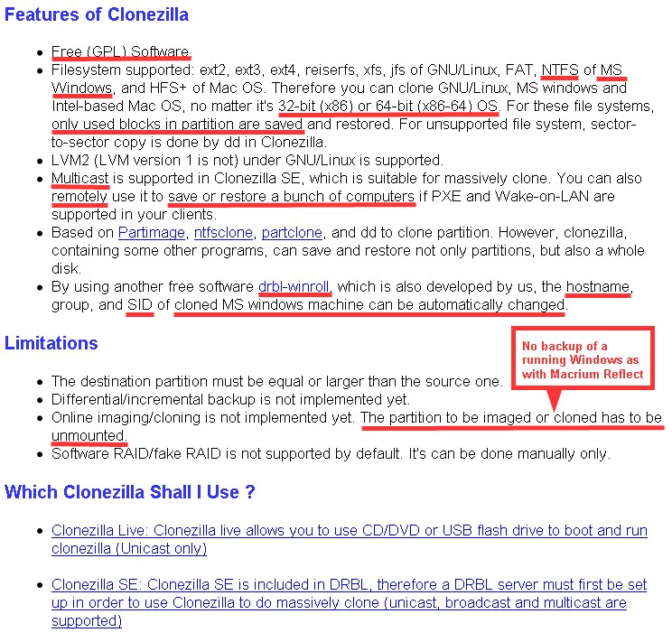 clonezilla vs acronis true image